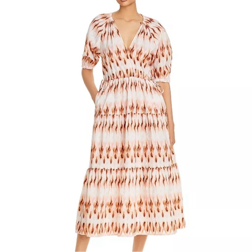 A.L.C Mischa Tie Dye Ruffle Hem Cotton Blend Dress, Size 4